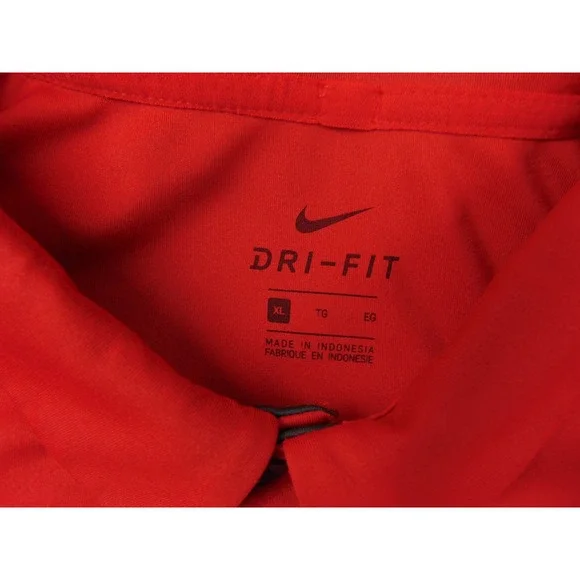 Georgia Bulldogs Polo Mens XL Nike Dri-Fit Red Solid Short Sleeve Sporty Golf - Picture 7 of 9